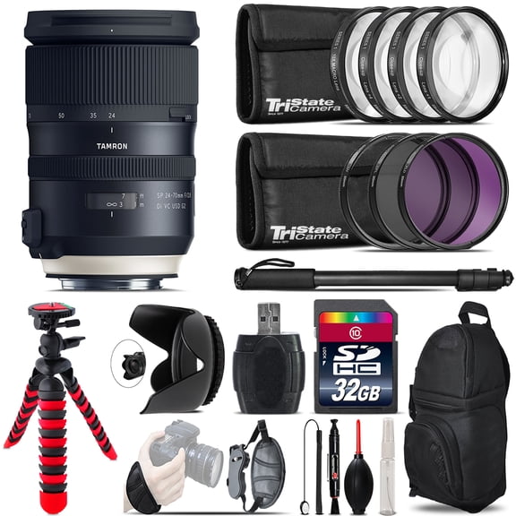 tamron 24-70mm vc g2 for canon + macro filter kit & more - 32gb accessory kit