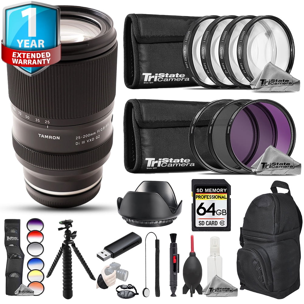 Tamron 25-200mm f/2.8-5.6 Di III VXD G2 Lens (Sony E) - 23pc Pro
