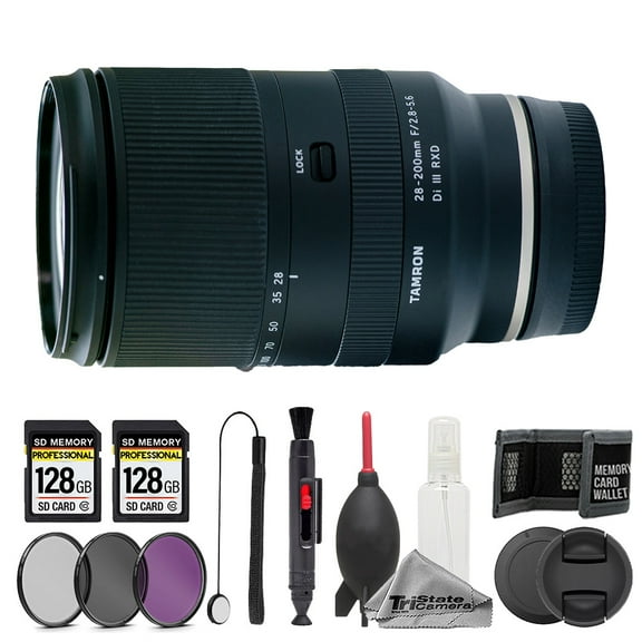 Tamron 28-200mm f/2.8-5.6 Di III RXD Lens - 11pc 256GB Memory Care Bundle (International Version)