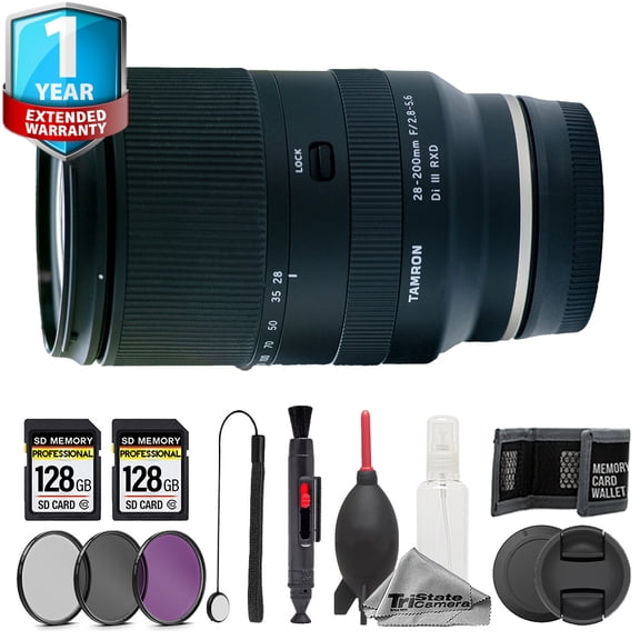 Tamron 28-200mm f/2.8-5.6 Di III RXD Lens - 11pc Memory Care Bundle+1YrWarranty