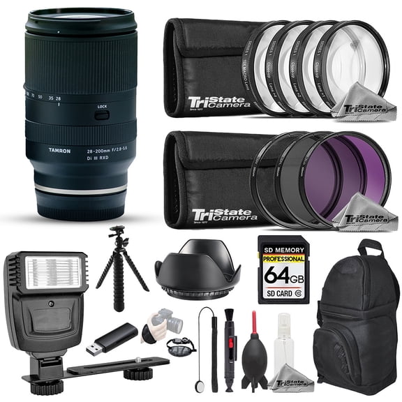 Tamron 28-200mm f/2.8-5.6 Di III RXD Lens - 19pc 64GB Pro Bundle (International Version)