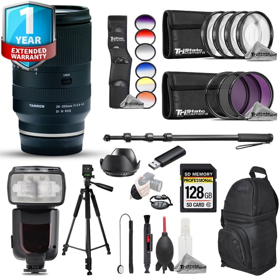 Tamron 28-200mm f/2.8-5.6 Di III RXD Lens -26pc UltimateAccessoryKit+1YrWarranty