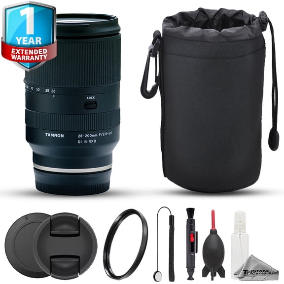 Tamron 28-200mm f/2.8-5.6 Di III RXD Lens - 7pc Care Kit + 1 Yr Warranty