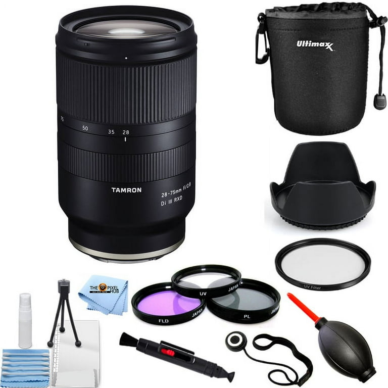 Tamron 28-75mm f/2.8 Di III RXD Lens for Sony E A036 Pro Bundle with Lens  Pouch, Filter Kit, Lens Cap Keeper + MORE 