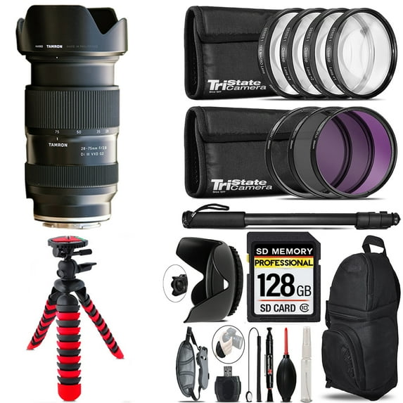 Tamron 28-75mm f/2.8 Di III VXD G2 Lens (Sony E) + 7 Piece Filter & More - 128GB Accessory Kit (International Version)