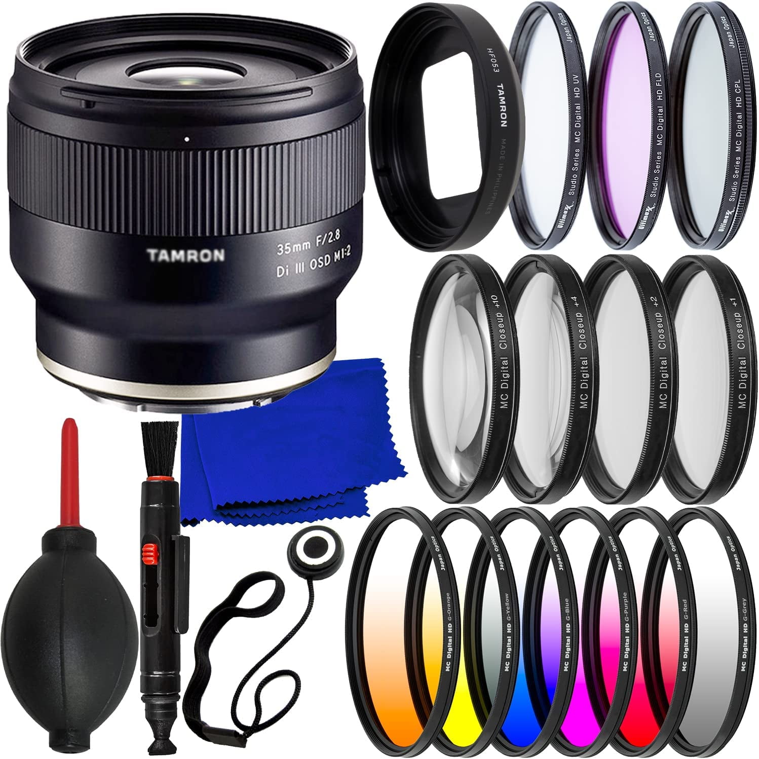 Tamron 35mm f/2.8 Di III OSD M 1:2 Lens for Sony E F053S - 18PC Accessory  Bundle