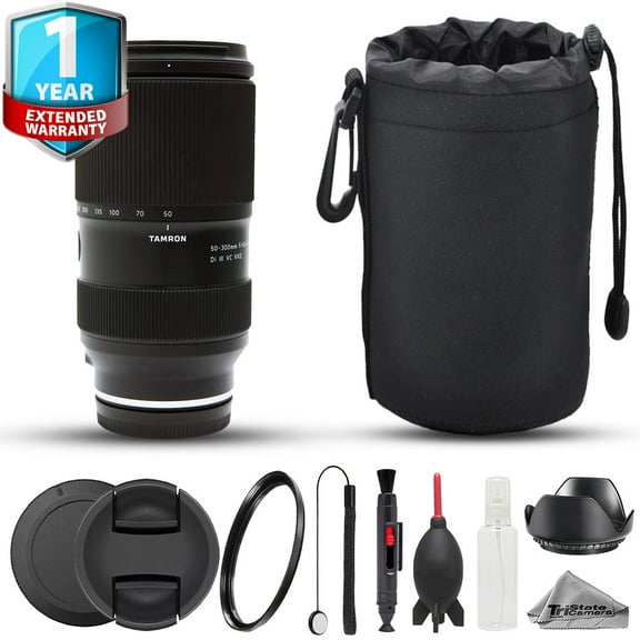 Tamron 50-300mm f/4.5-6.3 Di III VC VXD Lens - 8pc Starter Kit + 1 Yr Warranty