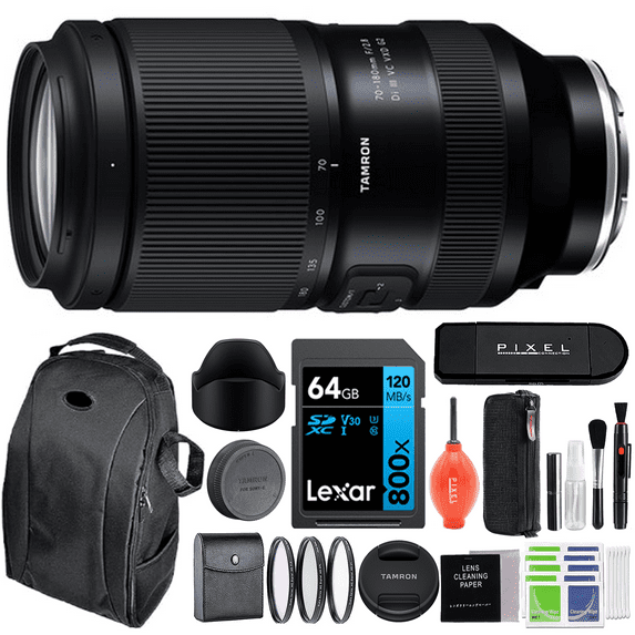 Tamron 70-180mm F/2.8 Di III VC VXD G2 for Sony E-Mount Full Frame Mirrorless Cameras with Advanced Accessories & Travel Bundle | AFA065S-700 | tamron 70-180 g2