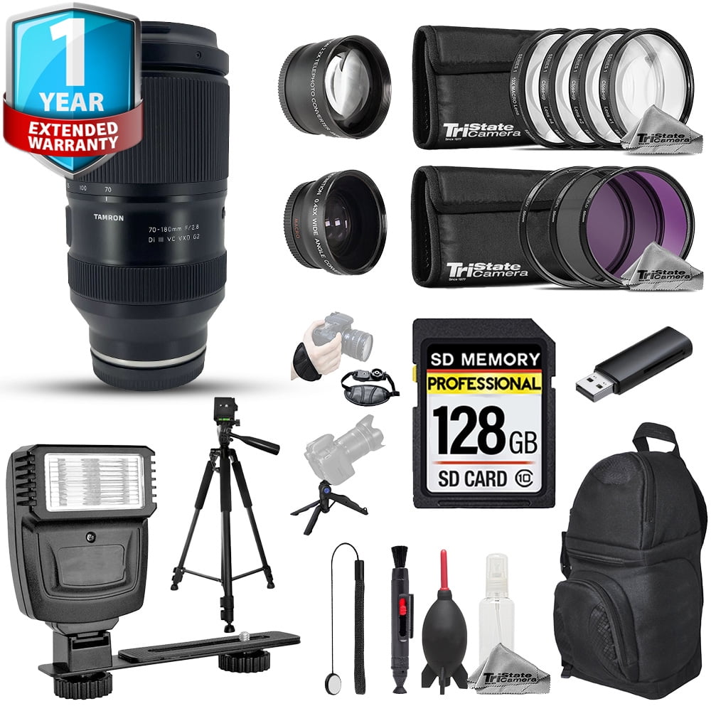 Tamron 70-180mm f/2.8 Di III VC VXD G2 Lens - 20pc 128GB Pro Kit+