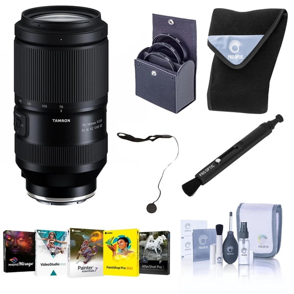Tamron 70-180mm f/2.8 Di III VC VXD G2 Lens for Sony E, Bundle with 67mm Filter Kit, PC Software Kit, Pen Lens Cleaner, Lens Wrap, Lens Cap Tether and Cleaning Kit
