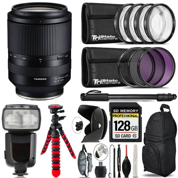 Tamron 70-180mm f/2.8 Di III VXD Lens for Sony E + 7 Piece Filter & More - 128GB Accessory Kit