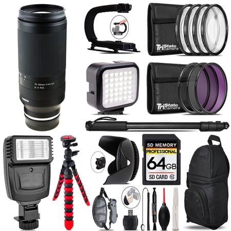 Tamron 70-300mm f/4.5-6.3 Di III RXD Lens for Nikon Z - Video Kit + Flash - 64GB Accessory Bundle