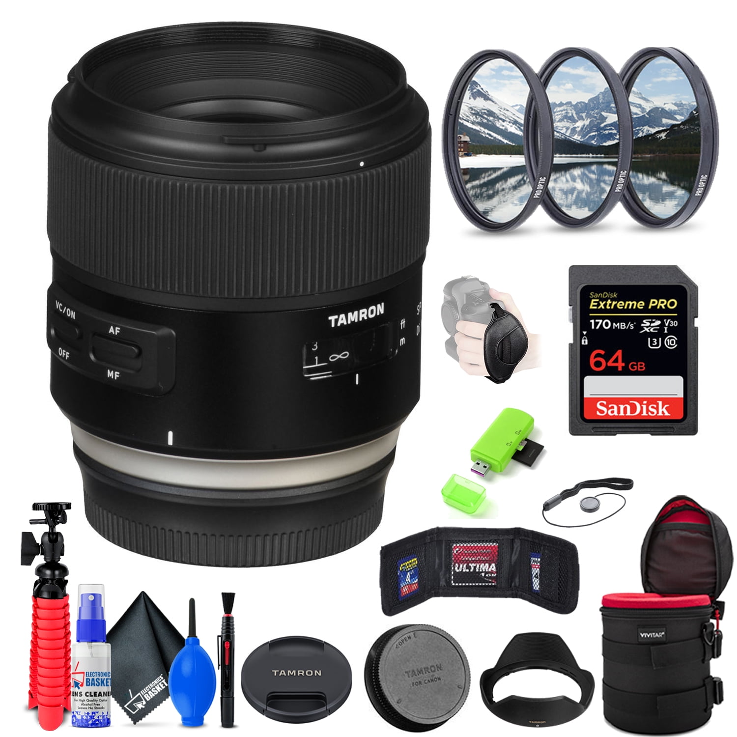 Tamron SP 35mm f/1.8 Di VC USD Lens for Nikon F + Accessories 