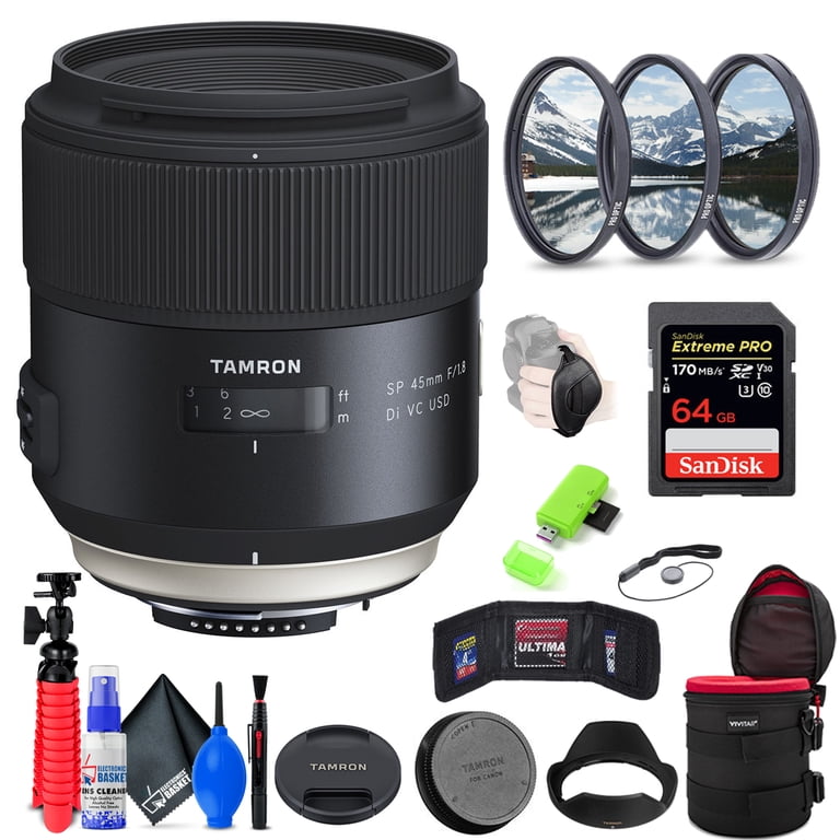 Tamron SP 45mm f/1.8 Di VC USD Lens for Nikon F + Accessories 