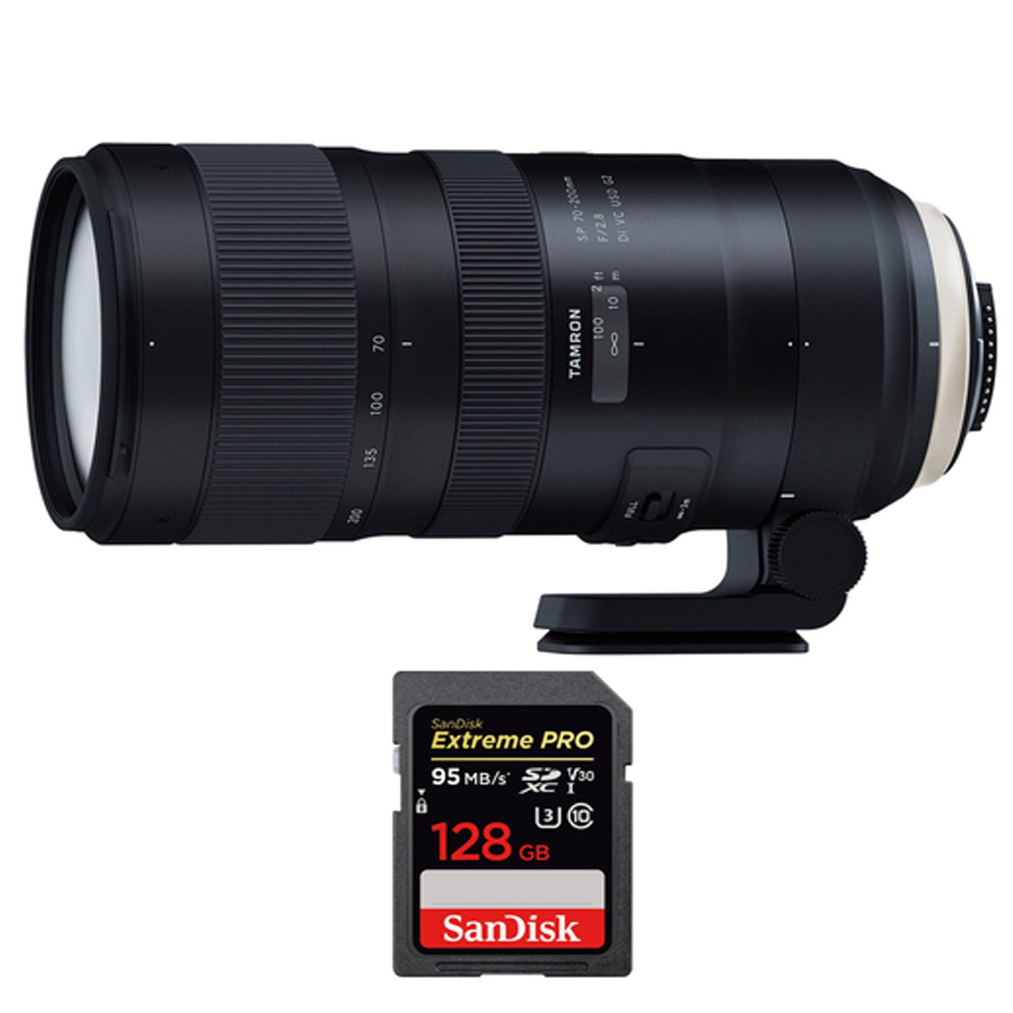 Tamron SP 70-200mm f/2.8 Di VC USD G2 Lens for Nikon F with Sandisk Extreme  Pro 128GB Memory Card - Walmart.com