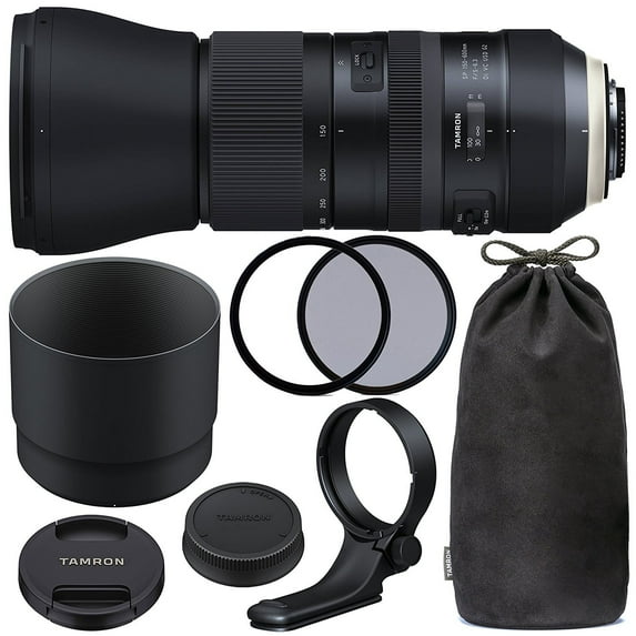 Tamron SP 150-600mm f/5-6.3 Di VC USD G2 for Canon EF with 95mm Ultraviolet (UV) Filter, 95mm Polarizing (C-PL) Filter, Tamron Lens Hood, Tamron Case, Tripod Collar & More - International Version