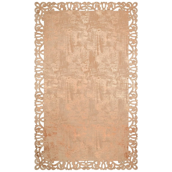 Wals-Siezenheim Copper Modern Polyester Leather Area Rug