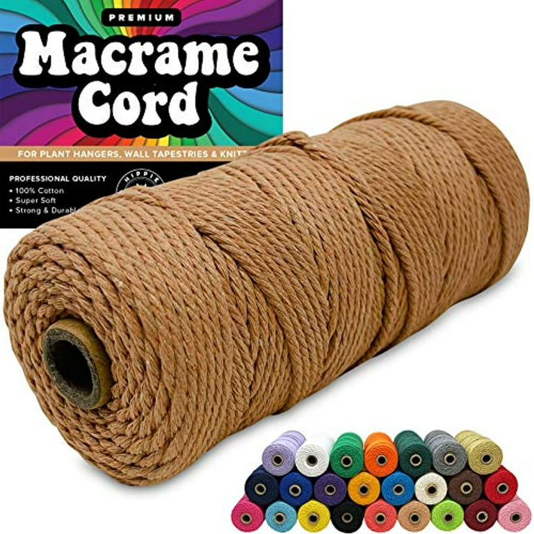 Macrame Cord Colored Cotton Macrame 4-Strand Rope Cord - 2mm, 3mm, 4mm, 5mm