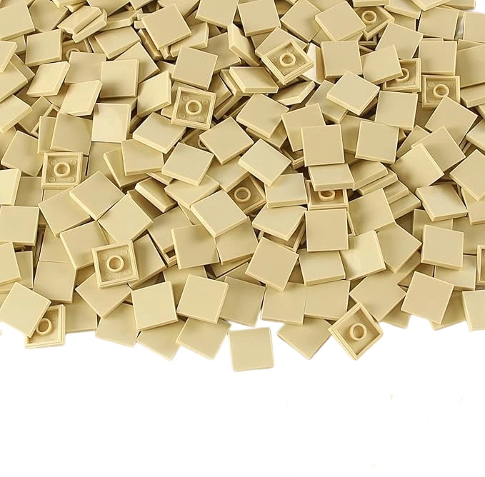 Tan Building Blocks Tan 2×2 Tile ×500 Parts and Pieces Flat MOC Bricks, Bulk Building ...