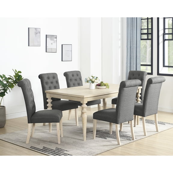Tan 7 Dining: Rectangular Table With 6 Well-padded Chairs Dining Collection: & Elegant Chairs, Purple