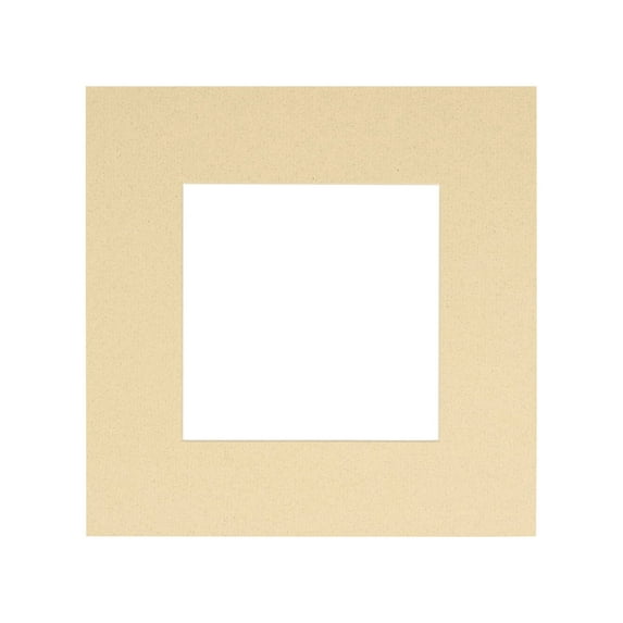 Tan Acid Free 12x12 Picture Frame Mats with White Core Bevel Cut for 8x8 Pictures - Fits 12x12