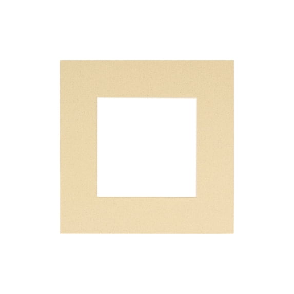 Tan Acid Free 16x16 Picture Frame Mats with White Core Bevel Cut for 12x12 Pictures - Fits 16x16