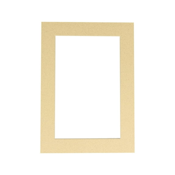 Tan Acid Free 8.5x11 Picture Frame Mats with White Core Bevel Cut for 5.5x8.5 Pictures - Fits