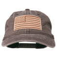 thumbnail image 1 of Tan American Flag Embroidered Washed Cap - Brown OSFM, 1 of 5