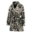thumbnail image 1 of Tan And Black Snakeskin Women Bathrobe One Size Univeral Fits, Snakes Python Fashion Lightweight Plush Fleece Long Robe For Women, 1 of 3