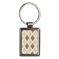 thumbnail image 1 of Tan Argyle Background Metal Rectangle Keychain, 1 of 7