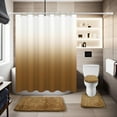 thumbnail image 1 of Tan Bathroom Sets with Shower Curtain and Rugs Waterproof Shower Curtain Sets 1 Piece and Soft Bathroom Rugs Sets 3 Piece for  Bathroom Decor Set, 1 of 14