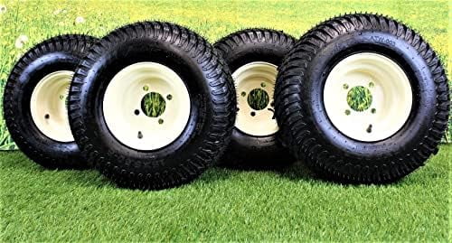 Tan/Beige 8x7 Golf Cart Wheels (Rims) with golf cart tires 18x8.5-8 ...