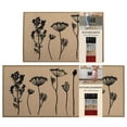 thumbnail image 1 of Tan Black Wool Effect Wildflowers Kitchen Mat & Runner Rug Set of 2, 1 of 5