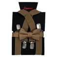 thumbnail image 1 of Tan Boys Suspenders and Bow Tie Set 1 inch X Back, 1 of 7