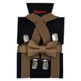 thumbnail image 1 of Tan Boys Suspenders and Bow Tie Set 1 inch X Back, 1 of 9