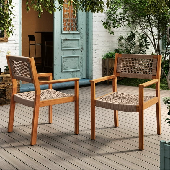 Tan Braided Dining Chair Pairing. Constructed Of Wood And Rope. Enhancement. 23.51”w X 24.67”d 34.94”h. Hassle- Installation. 400 Lbs Weight Holding Ability 2 Brown Seats - Rope Materials For A
