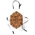 thumbnail image 1 of Tan and Brown Apron Vintage Ornate Floral Mandala Ethnic Round Motif from Asian Culture, Unisex Kitchen Bib Apron with Adjustable Neck for Cooking Baking Gardening, Tan Brown Orange, by Ambesonne, 1 of 3