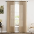 Tan Brown Linen Curtains for Living Room 2 Panels Set 84 Inch Length