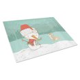 thumbnail image 1 of Tan Chihuahua Snowman Christmas Glass Cutting Board Large, 1 of 2