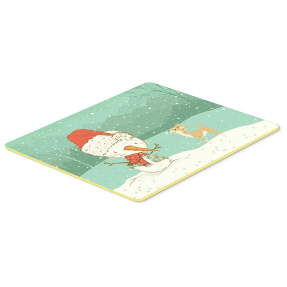Tan Chihuahua Snowman Christmas Kitchen or Bath Mat 24x36