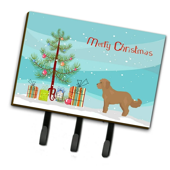 Tan Cockapoo Christmas Tree Leash or Key Holder