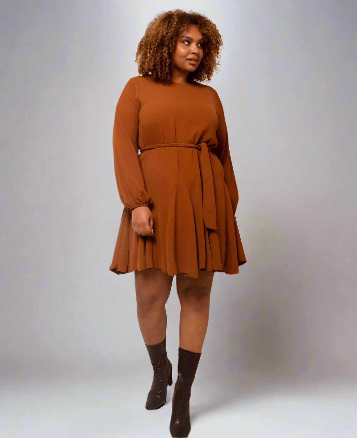 tan dresses Lost + Wander Pick Me - Print Midi Dress - Smocked Dress So why not get the best of both worlds with the Lulus The Way I Feel Tan Cutout Midi Sweater Dress European Summer Maxi Slit Dress-Tan