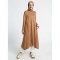 thumbnail image 1 of Tan - Crew neck - Viscose - Tunic - Everyday Basic, 1 of 5