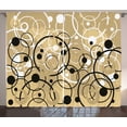 thumbnail image 1 of Ambesonne Tan Curtains 2 Panel Set, Funky Grungy Retro, 108" x 96", Black White Tan, 1 of 3