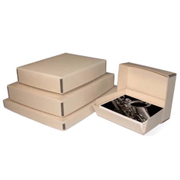 Print File Tan Drop-Front Metal Edge Archival Box 8-1/2x10-1/2x3"