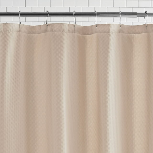 Tan Fabric Shower Liner, 70" x 72", Mainstays WaterRepellent Embossed