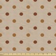 thumbnail image 1 of Ambesonne Tan Fabric by the Yard Upholstery, Classic Retro Polka Dots, 5 Yards, Brown Pale Coffee Tan, 1 of 4