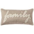 thumbnail image 1 of Tan Family Felt Applique Burlap Throw Pillow, 1 of 9