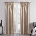 thumbnail image 1 of Tan Faux Silk Stain Curtains with Rod Pocket Light Filtering Dupioni Silk Drapes,52x84in, 1 of 4