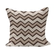 thumbnail image 1 of Tan Fluffy Throw Pillow Cushion Cover, Classic and Chevron Zigzag Pattern Waves Geometric Retro Style Tiling, Decorative Square Accent Pillow Case, 26" x 26", Brown and Tan, by Ambesonne, 1 of 5